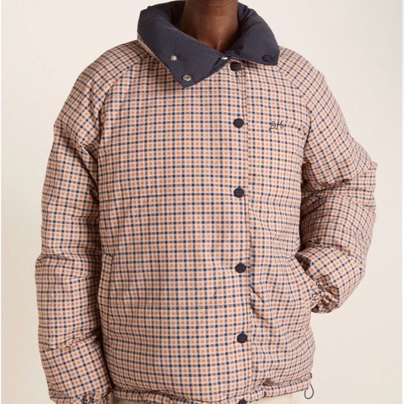 Damson Madder Reversible Opal Puffer - Navy & Check